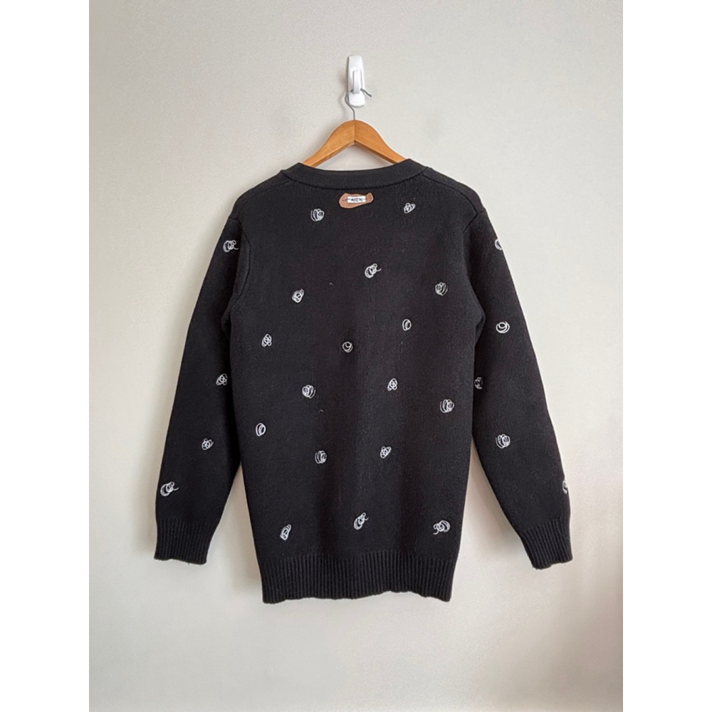 Ader Error Black White Toty Cardigan Cotton Size 3 Medium - Picture 3 of 12